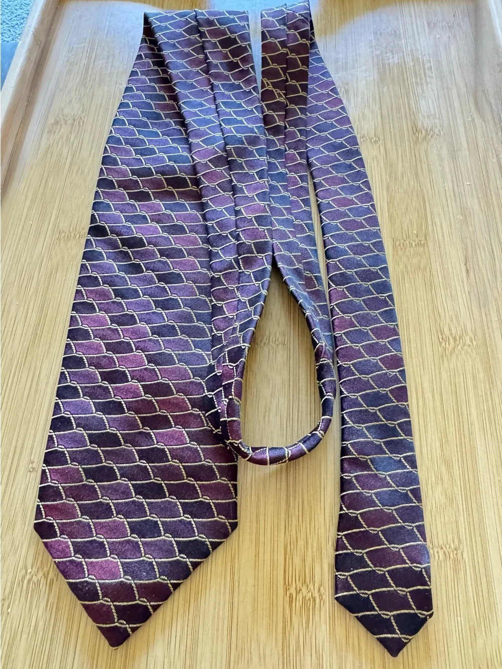 FROG Brand Men’s Geometric Print Silk Neckties- Set Of 2- Made in Italy 60”